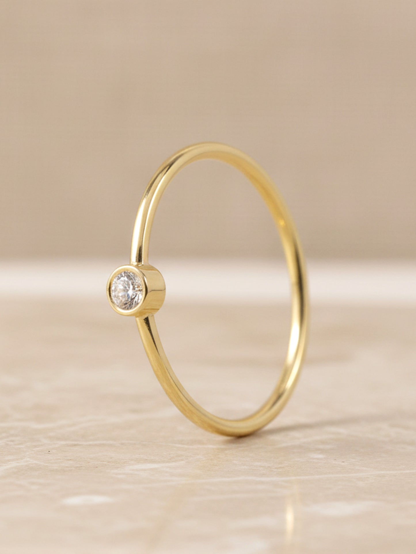 Round Petite Bezel Ring