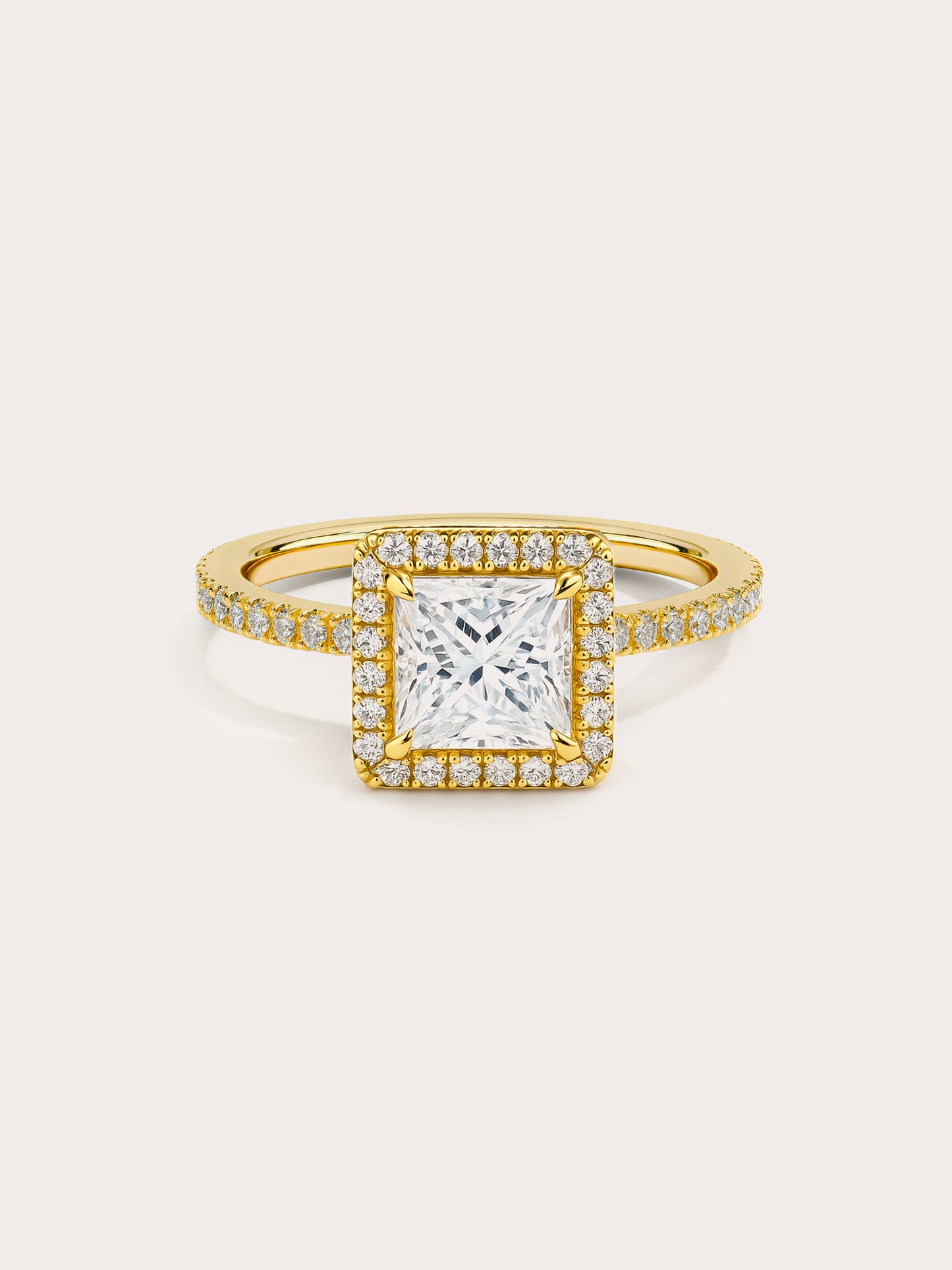 Princess Cut Halo Outline Ring