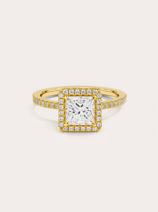 Princess Cut Halo Outline Ring